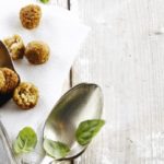 Vegetarian meatballs with minced meat from seitan