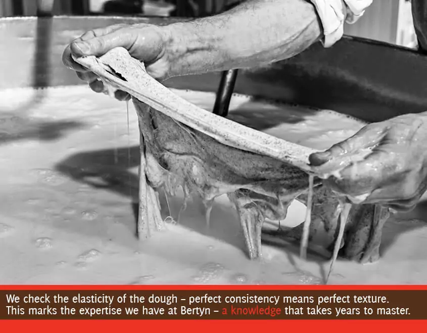 the seitan dough is tested for elasticity